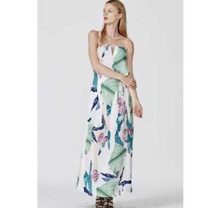 Cooper St strapless floral print maxi dress size small